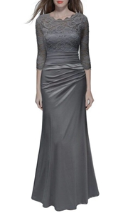 SZ60022-3 Womens Lace Pleated Wedding Gown Dress